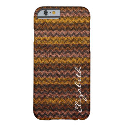 Leather Brown Chevron Stripes Pattern Barely There iPhone 6 Case