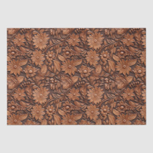 Leather Brown Floral Tissue Paper