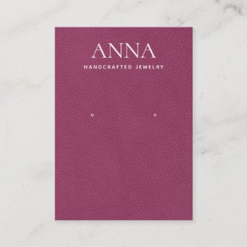 Leather Burgundy Earring Display Business Card by sm_business_cards at Zazzle