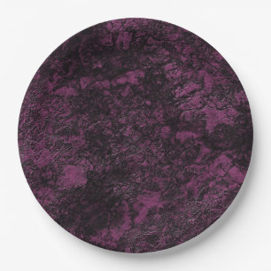 Leather Burgundy texture Paper Plates