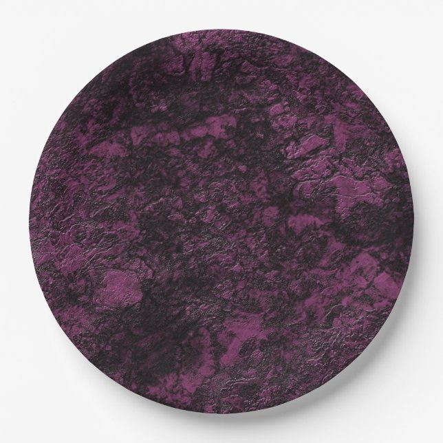 Leather Burgundy texture Paper Plates (Front)