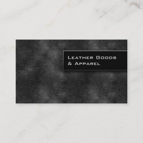 Leather Business Card Black Silver Gray