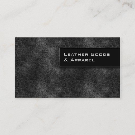 Customizable Leather Business Card Black Silver Gray