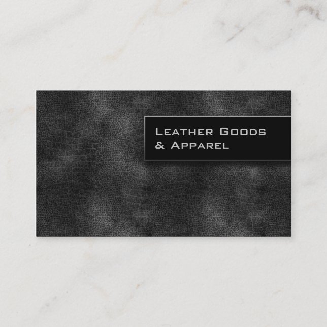 Leather Business Card Black Silver Gray (Front)