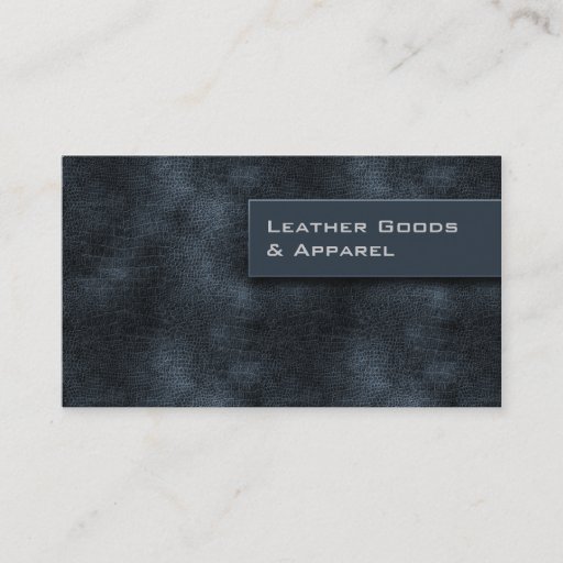 Customizable Leather Business Card Blue