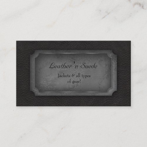 Leather Business Card n Suede Gray