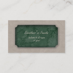 Leather Business Card 'n Suede Green