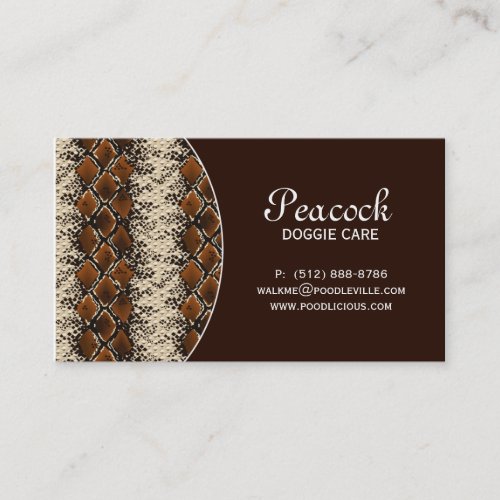 Leather Business Card Snake Skin Animal Pet Care