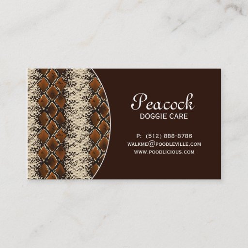 Customizable Leather Business Card Snake Skin Animal Pet Care