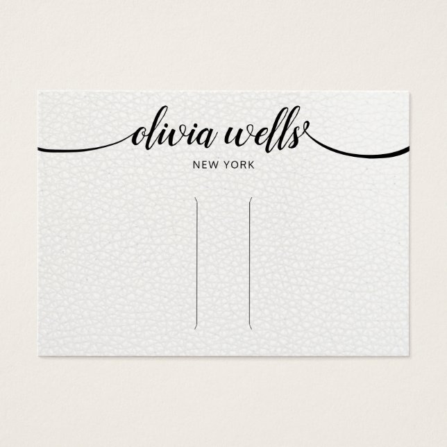 Leather Calligraphy Hair Clip Barrette Display (Front)