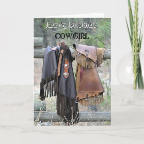 Leather Chaps Happy Birthday Cowgirl Card