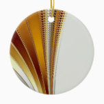 Leather Christmas Fractal Ceramic Ornament