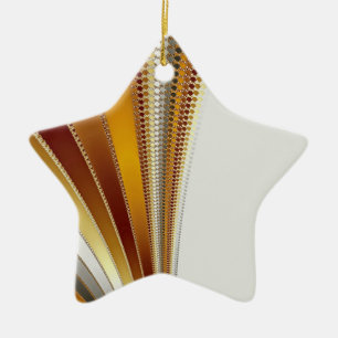 Leather Christmas Fractal Ceramic Ornament