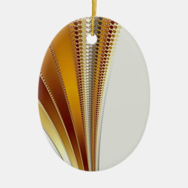 Leather Christmas Fractal Ceramic Ornament (Front)