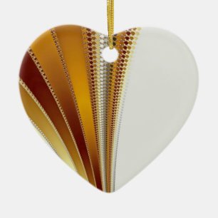 Leather Christmas Fractal Ceramic Ornament