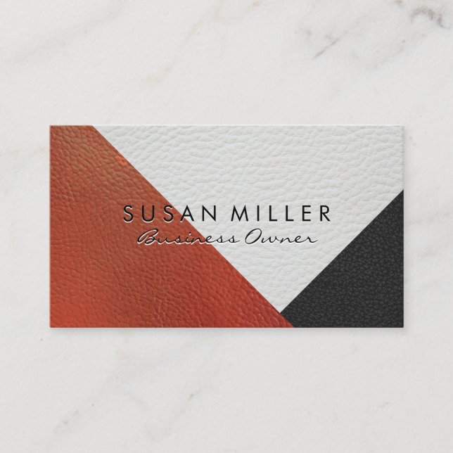 Leather Color Blocks Business Card (Front)