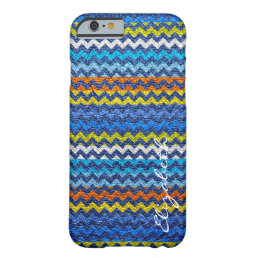 Leather Colorful Chevron Stripes Monogram #20 Barely There iPhone 6 Case