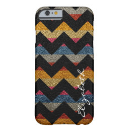 Leather Colorful Chevron Stripes Monogram #6 Barely There iPhone 6 Case
