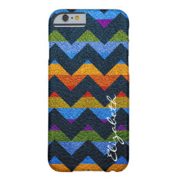 Leather Colorful Chevron Stripes Monogram #9 Barely There iPhone 6 Case