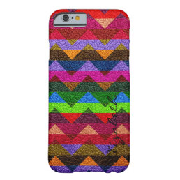 Leather Colorful Chevron Stripes Monogram Barely There iPhone 6 Case