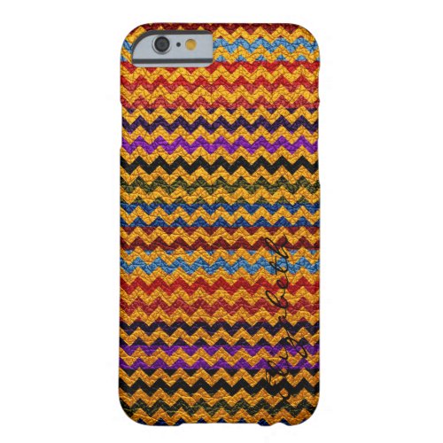 Leather Colorful Chevron Stripes Pattern 3 Barely There iPhone 6 Case