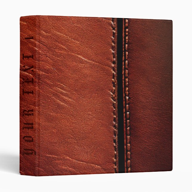 leather composition 3 ring binder (Front/Spine)