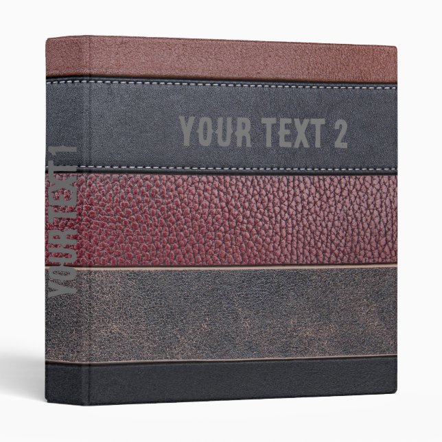 leather composition 3 ring binder (Front/Spine)