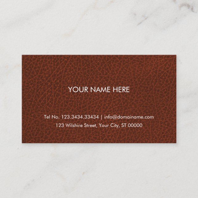 Leather Craft Artisan Professional Business Card (Front)