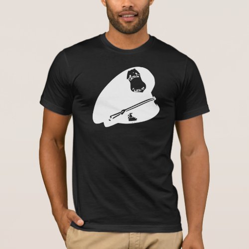 Leather Daddy Dom Cop Hat Badge Sheild Fuzz T_Shirt