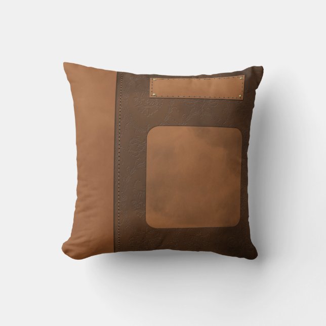Leather decor throw pillow (Front)