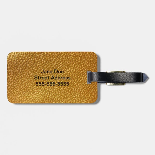 Leather Design Acrylic Luggage Tag (Back Horizontal)