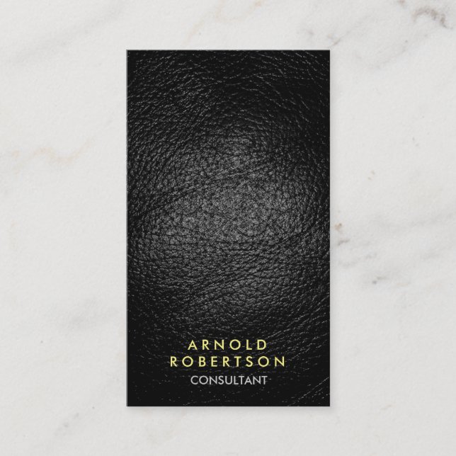 Leather Design Stylish Minimalist Professional Business Card (Front)