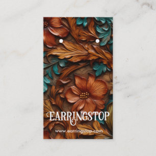 Leather Design Western Pattern Earring Cards