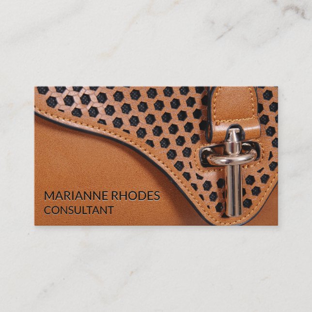 Leather Designer Purse Business Card (Front)