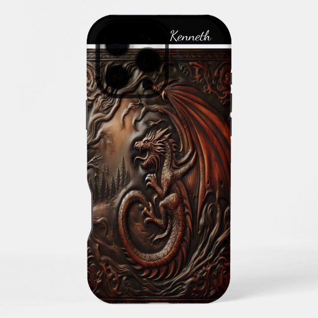 Leather Dragon's Peak Iphone Case (Back)
