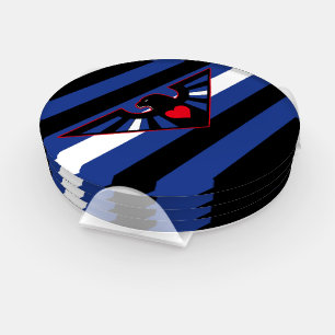 Leather Eagle Pride Flag Coaster Set
