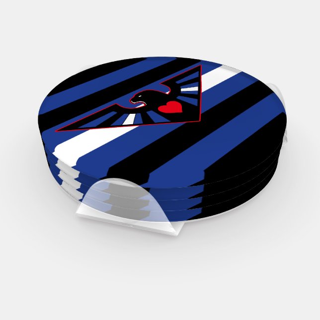 Leather Eagle Pride Flag Coaster Set (Set)
