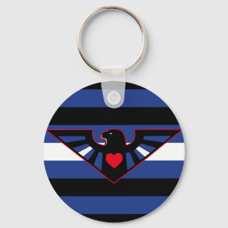 Leather Eagle Pride Flag Keychain