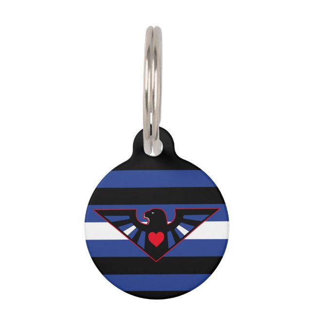 Leather Eagle Pride Flag Pet ID Tag (Front)