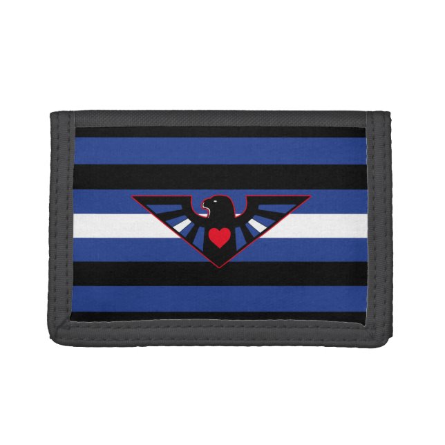 Leather Eagle Pride Flag Trifold Wallet (Front)