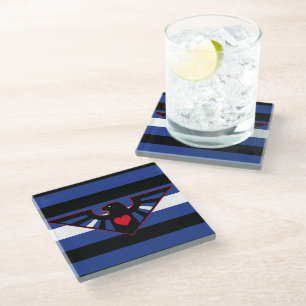 Leather Eagle Pride Glass Coaster