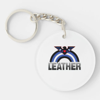 Leather Eagle Pride Keychain