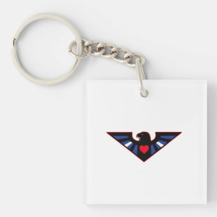 Leather Eagle Pride Keychain