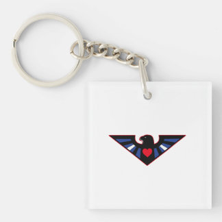 Leather Eagle Pride Keychain