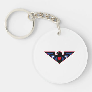 Leather Eagle Pride Keychain