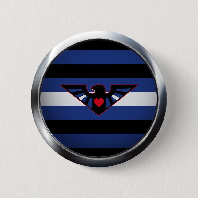 LEATHER EAGLE PRIDE MEDALLION PINBACK BUTTON (Front)