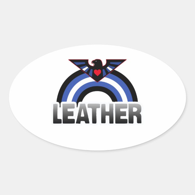 Leather Eagle Pride Oval Sticker (Front)