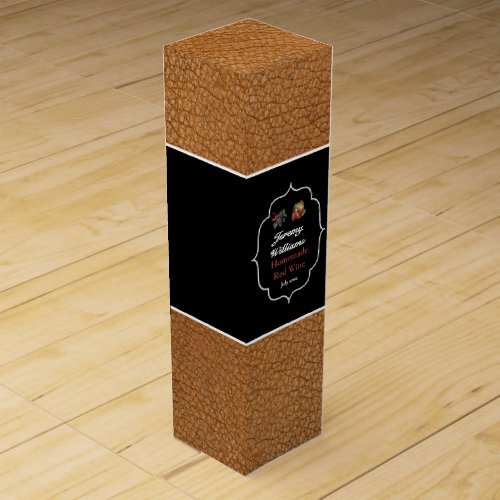 Leather effect and Wine graphics personalized Wine Box