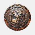 Leather Embossed Look Stag Brown Circular Area Rug | Zazzle