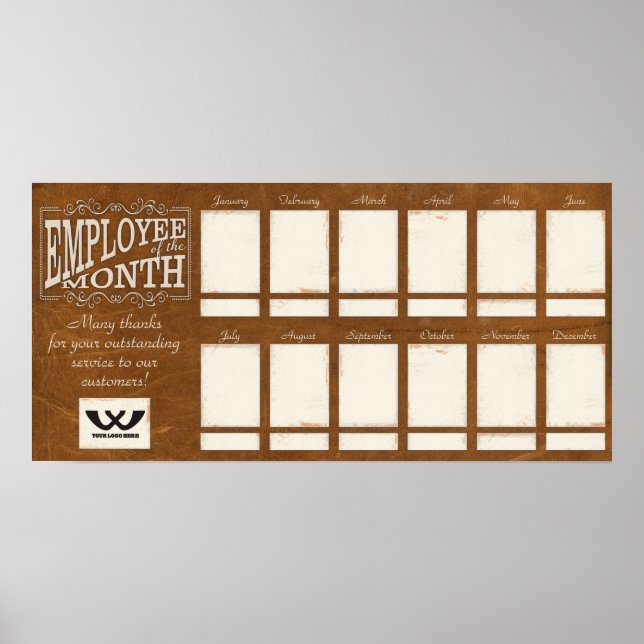 Leather employee of the month photo display poster (Front)